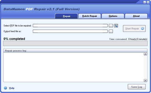 DataNumen PDF Repair Screenshot